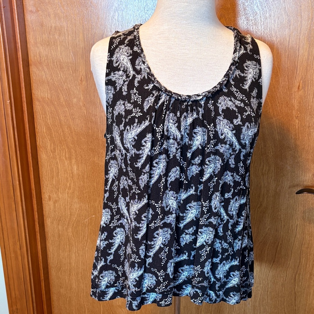 Wrangler Black and White Paisley Tank Top